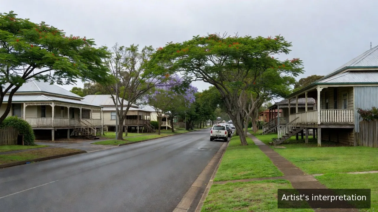 Established Ipswich street with older housing stock